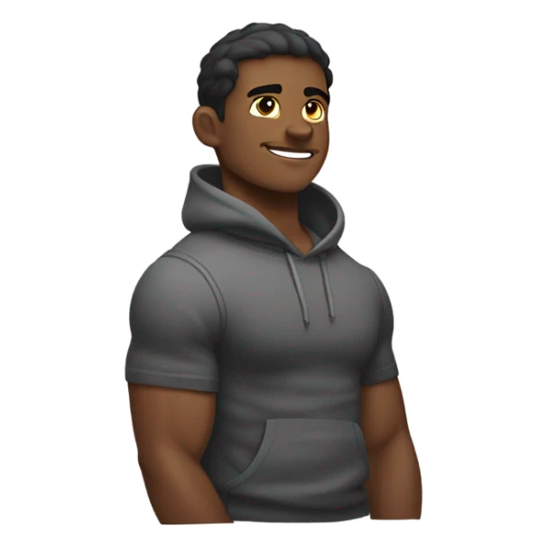 young muscle man with his hands behind his head in a relaxed pose sticker
