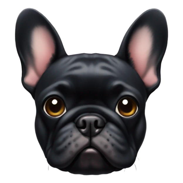 A black French bulldog with fluffy face fur  sticker