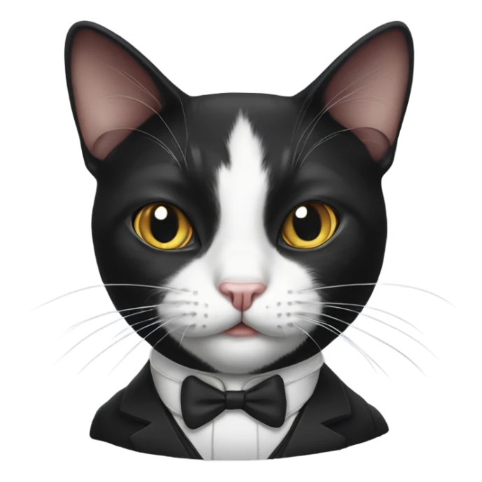 Tuxedo cat with a mouse in its mouth sticker