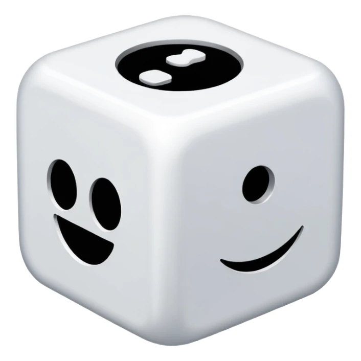 create an image of a die with no numbers sticker