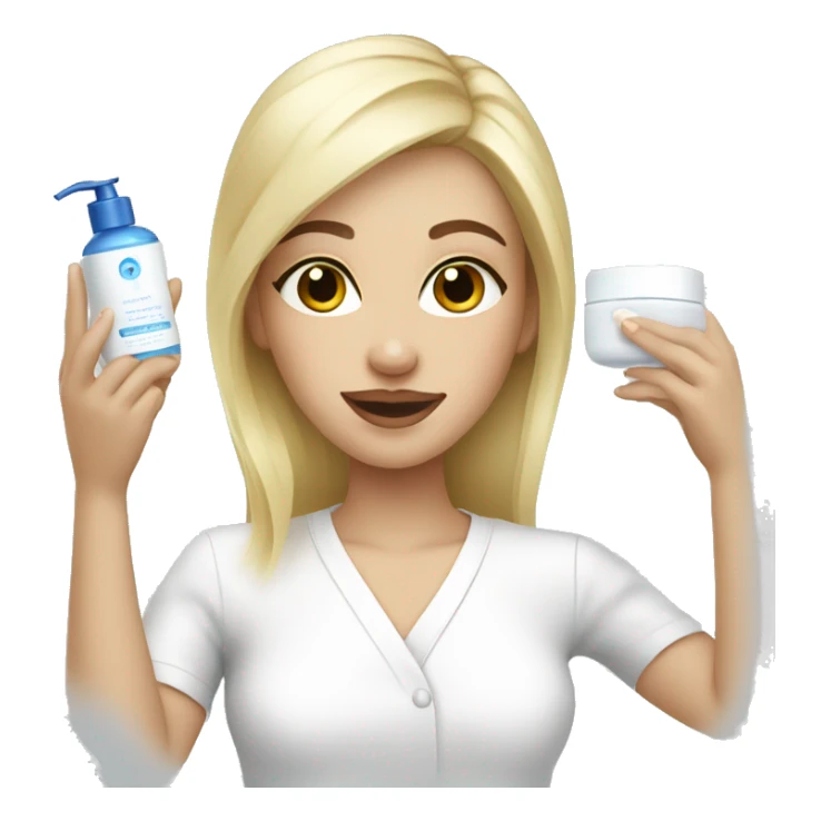 Blonde girl doing skincare  sticker