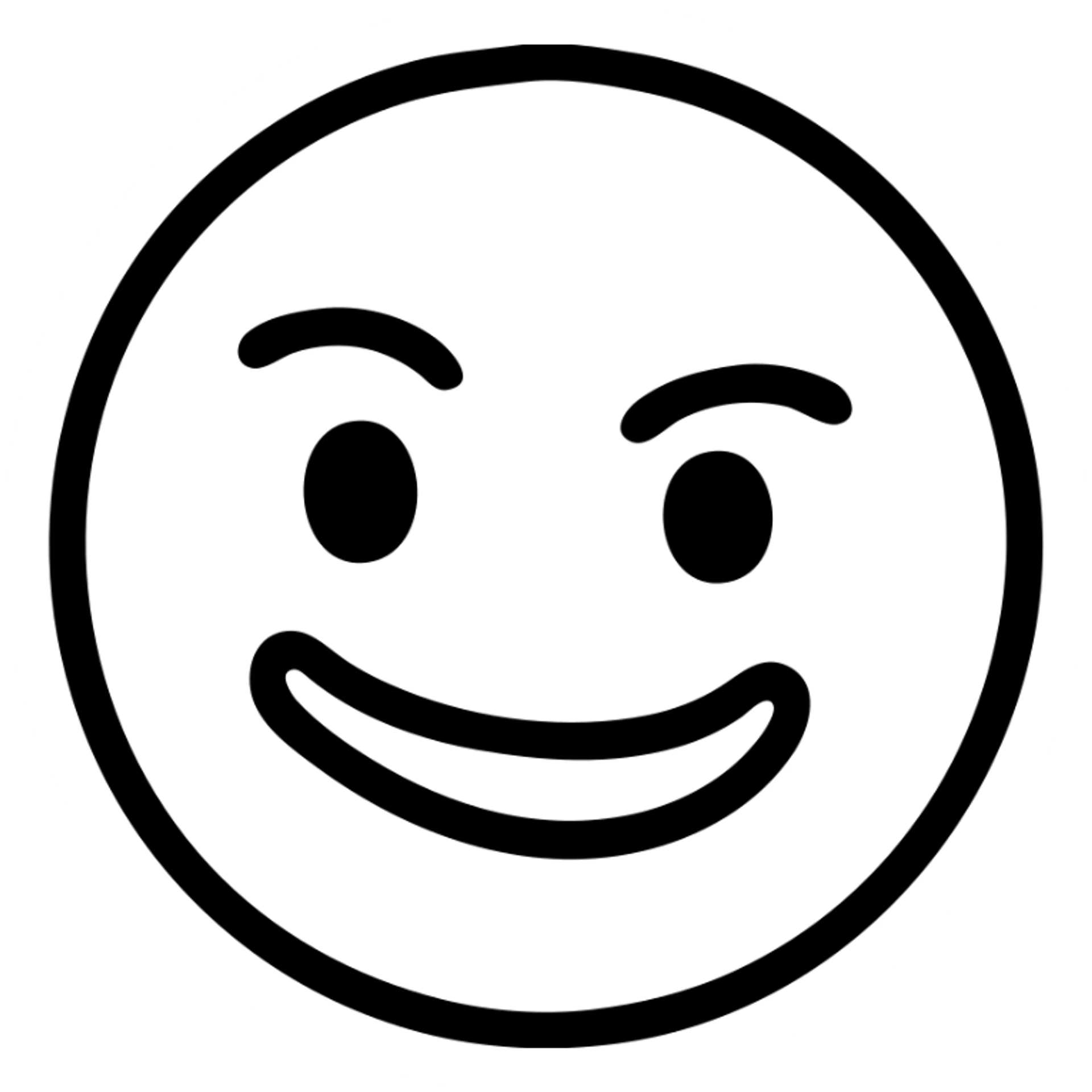sarcastic emoji with exaggerated smirk icon style sticker
