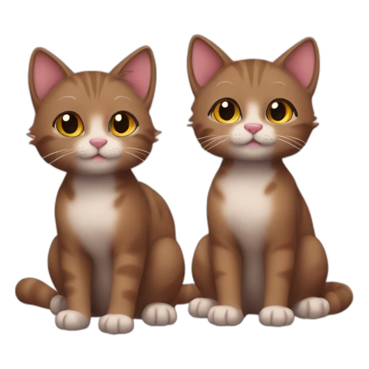 Cat furry brown and chibby sticker