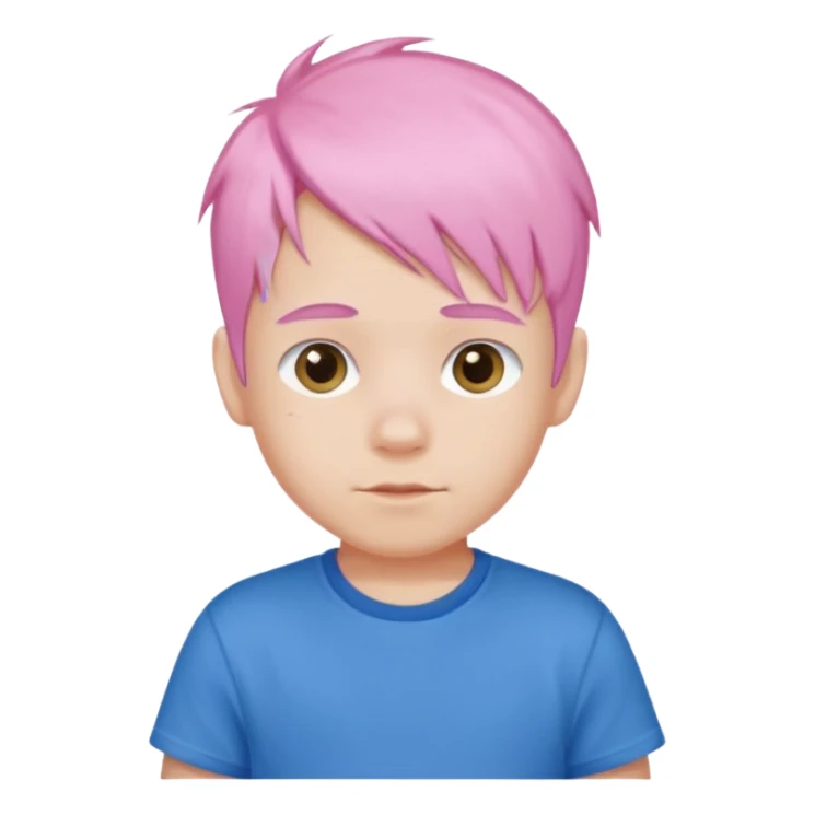 boy with baby pink hair ￼ sticker