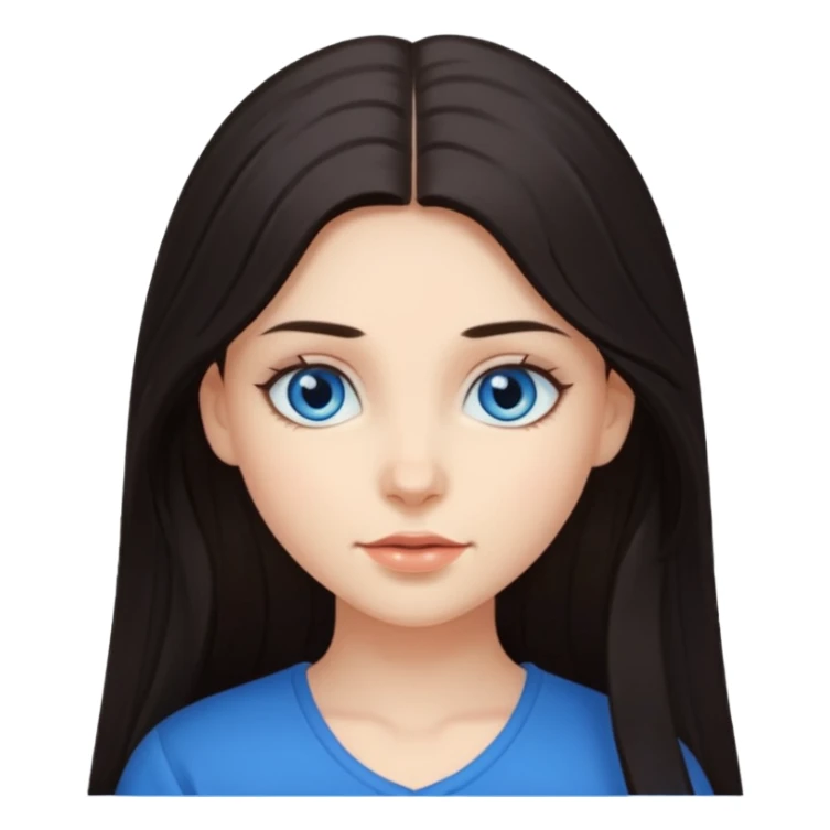 Girl with beautiful long dark hair sticker