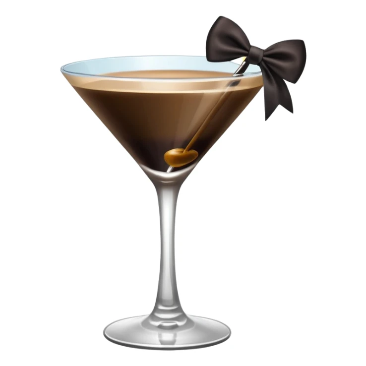 espresso martini with big Black Bow on martini على الكاس من تحت  sticker