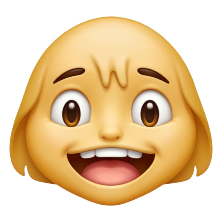 Normal emoji face but he is braindead. eyelids drooping, jaw hanging slightly open and drooling sticker