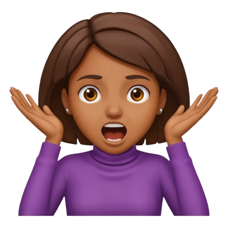 Brown girl having her hands on her neck screaming  sticker