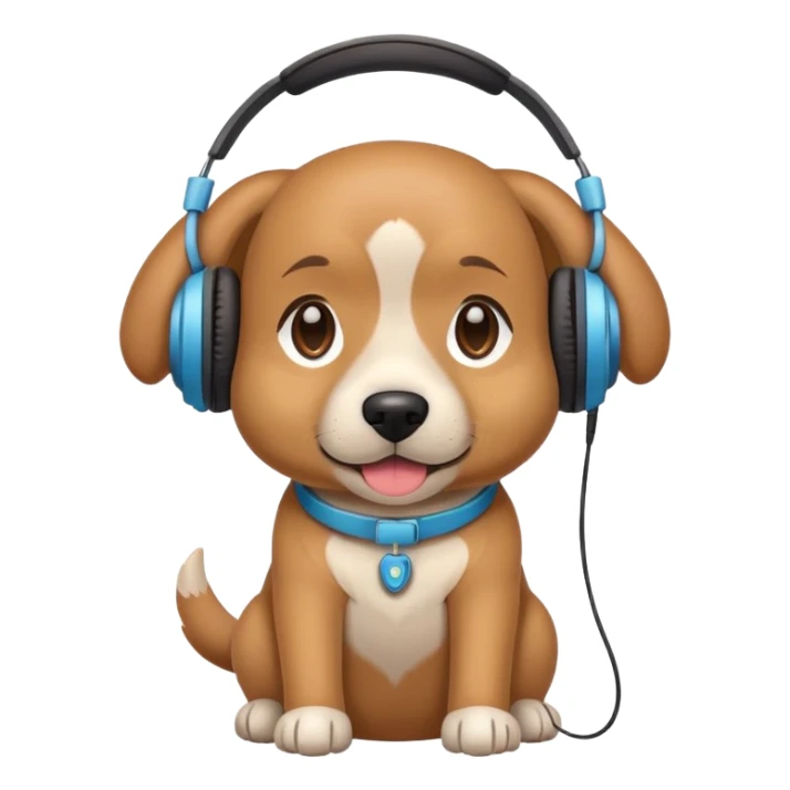 Preppy dog with headphones on sticker