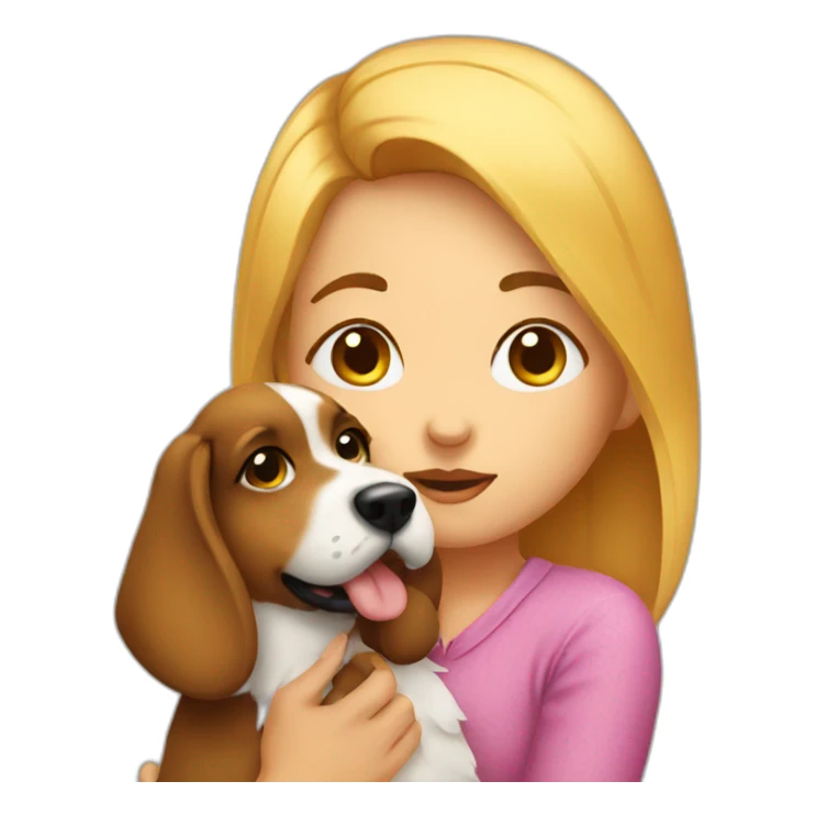 girl kiss dog sticker