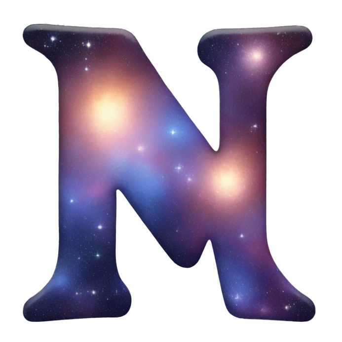Create the Letter N what look like the universe sticker
