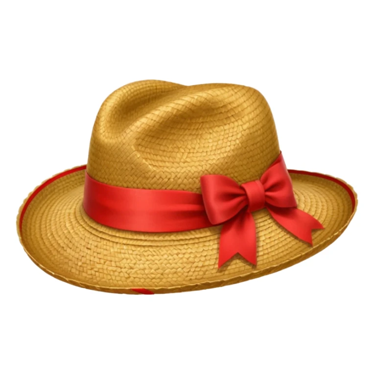 Chapeau de paille avec ruban rouge sticker