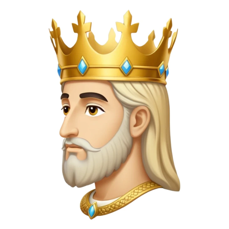 Cyrus the Great, side profile, golden crown, dignified sticker