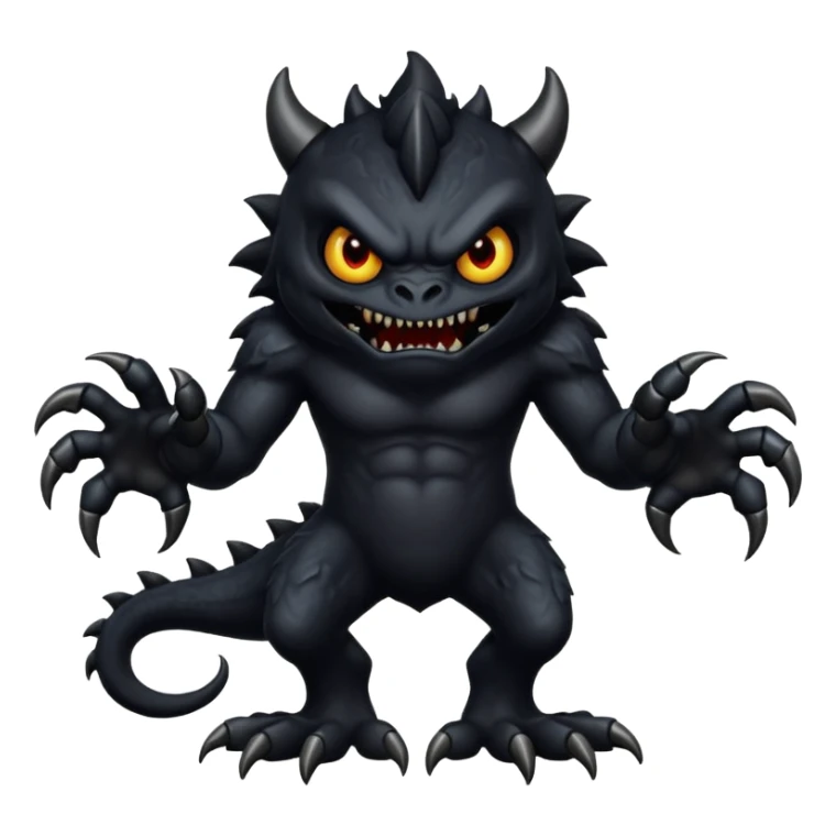 Scary, black monster with feet and arm sticker