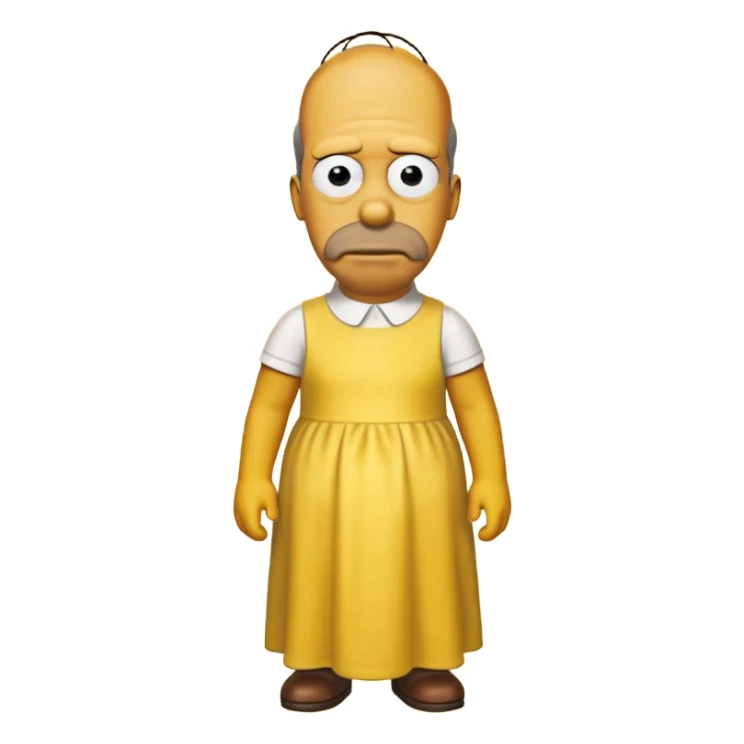 homer Simpson with dress yellow with complete yellow sticker