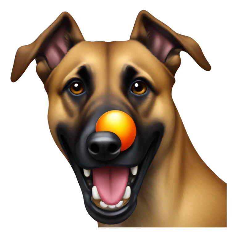 Belgian malinois with ball in mouth sticker