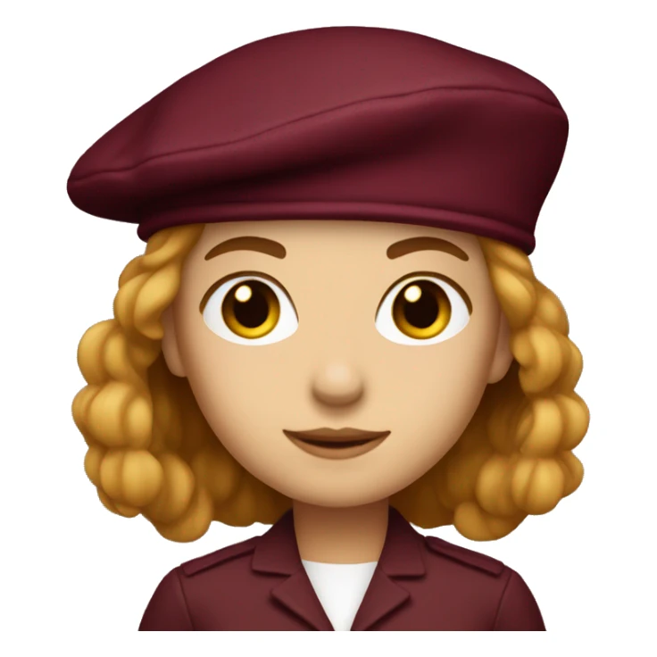 Only women’s burgundy beret sticker