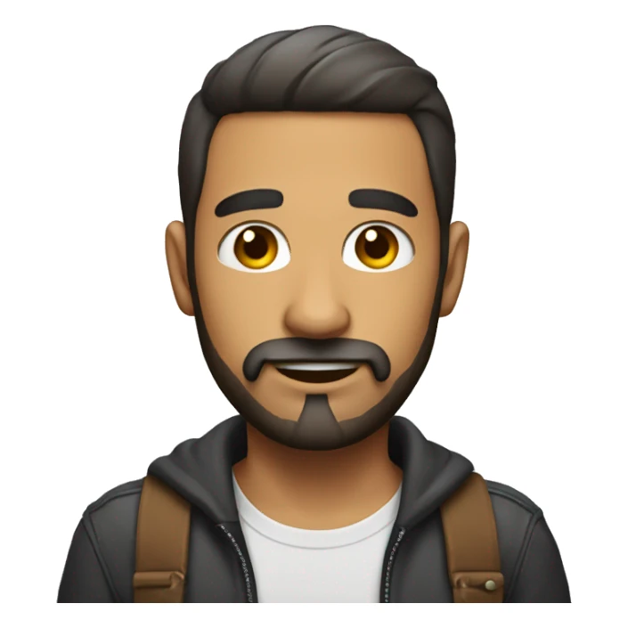 a latin men with ears like hello kitty and beard and very short hair sticker