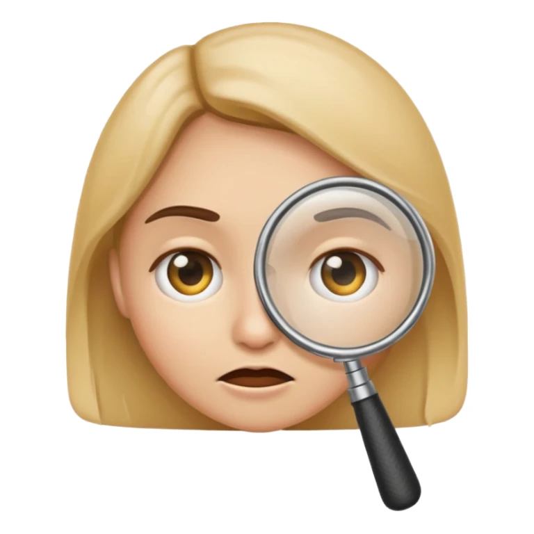emoji with magnifying glass and black background with serious face sticker