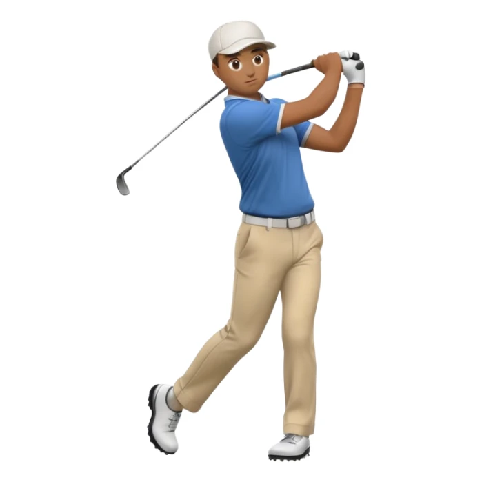 Animation of a golfer hitting a ball sticker