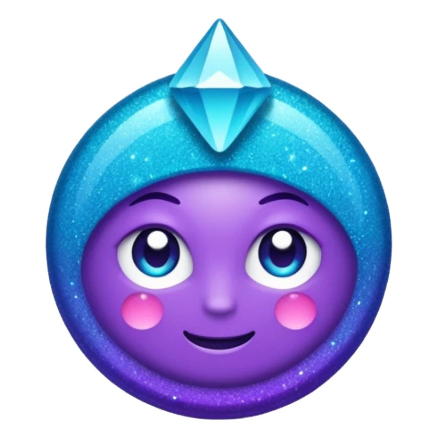 Glitter Purple and Cian less symbol sticker