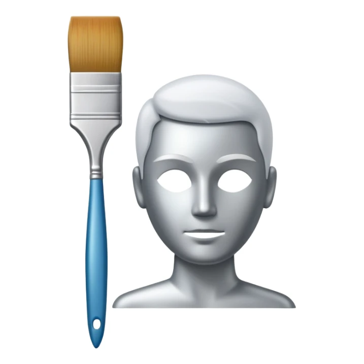 A paintbrush that transforms into a human silhouette, symbol of artistic identity sticker