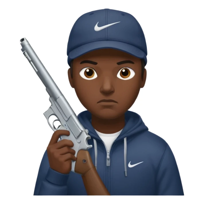 Emoji con arma y gorra Nike pero gánster de hombre sticker