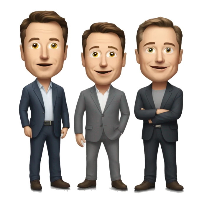 Generate the image of elon musk with steve and bill sticker