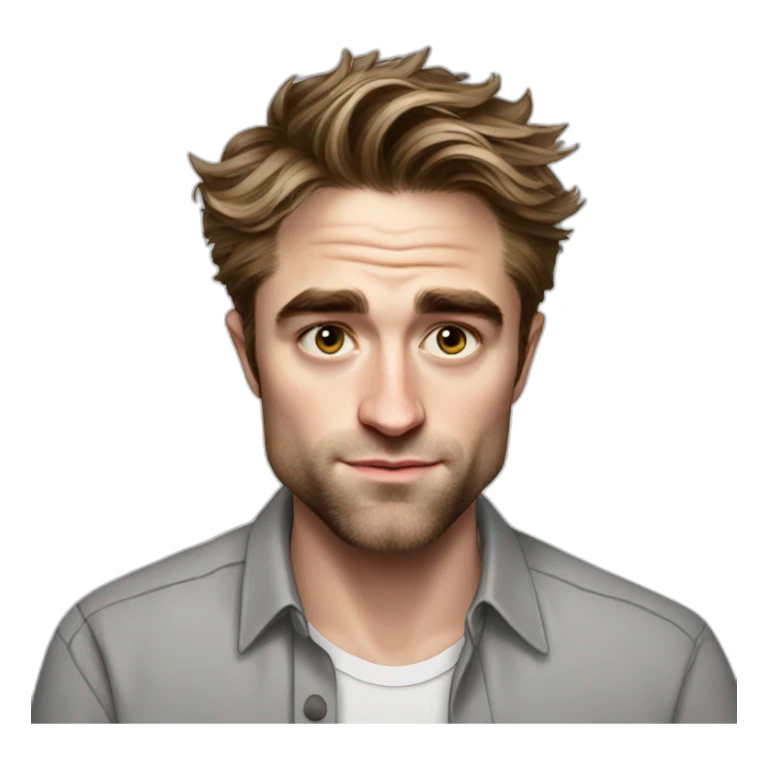 robert-pattinson cartoon wearing shirt sticker