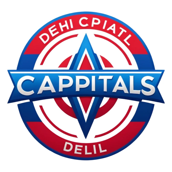 Delhi Capitals cricket team logo, blue and red color scheme with DC letters sticker
