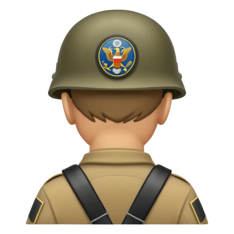 back view of soldier's head wearing military helmet sticker