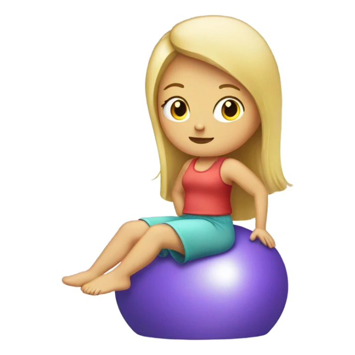 blond girl sitting on a ball sticker