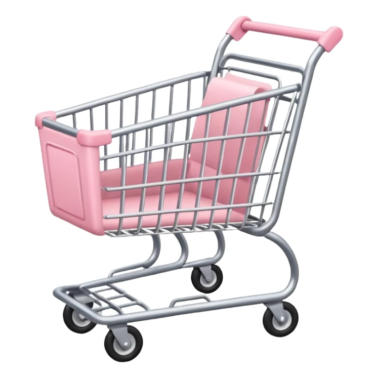 make shopping cart with soft pink tones. sticker