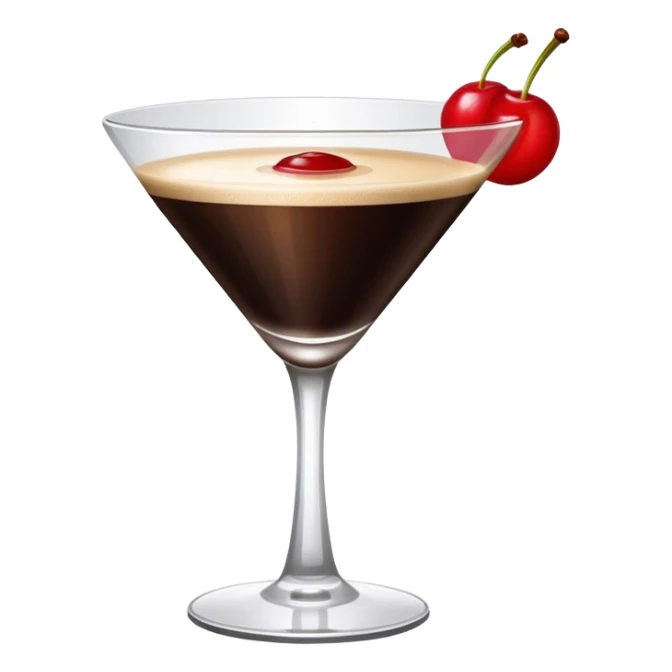  espresso martini with on red cherry on glass sticker