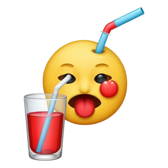 Emoji qui snif de la drogue avec une paille sticker