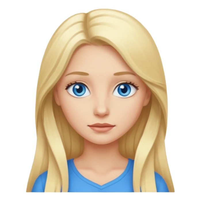 blonde woman blue eyes, long hair sticker