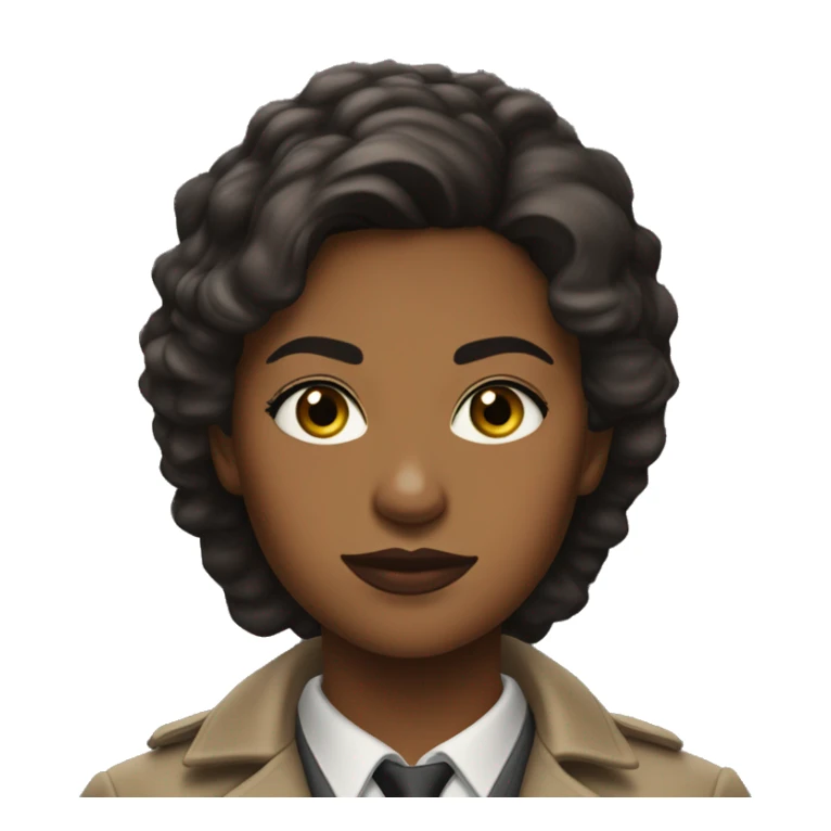 Detective Elena Hartfield, with her imposing 5'9" athletic build and striking hazel eyes that shift from green to brown, commands attention  sticker