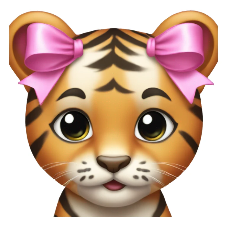 Baby tiger with pink bows  sticker