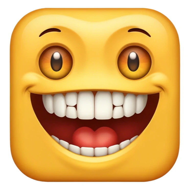 emoji going crazy with visible teeth and white eyes sticker