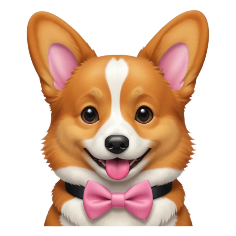 Corgi with black bow tie, half body sticker