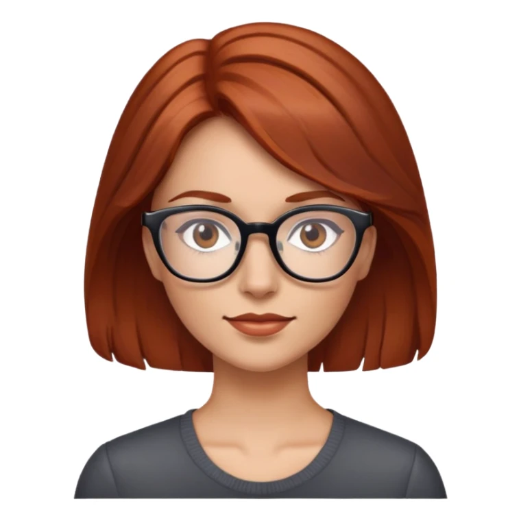 woman glasses reddish brown hair sticker