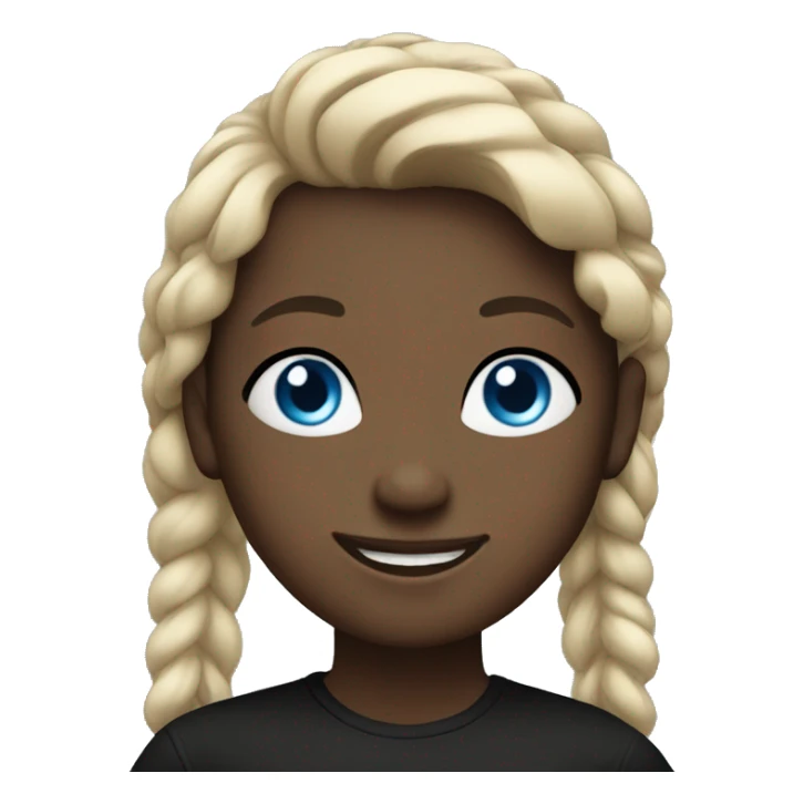 smiling girl with blue eyes black shirt sticker