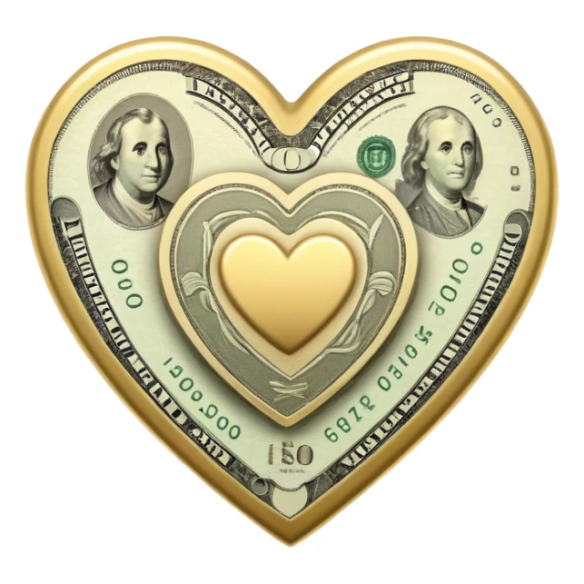 Heart made of money  sticker