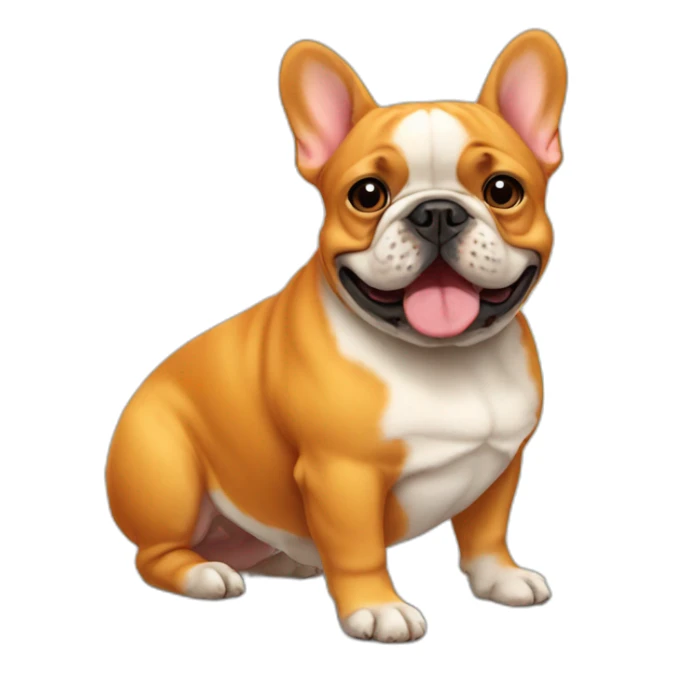 orange fat french bulldog old sticker