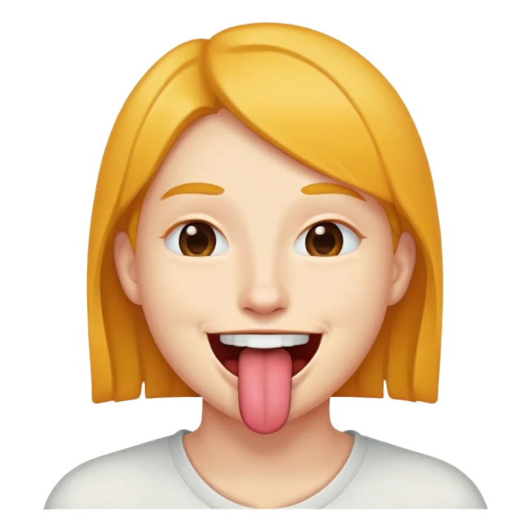 😛 but closed mouth sticking tounge out sticker