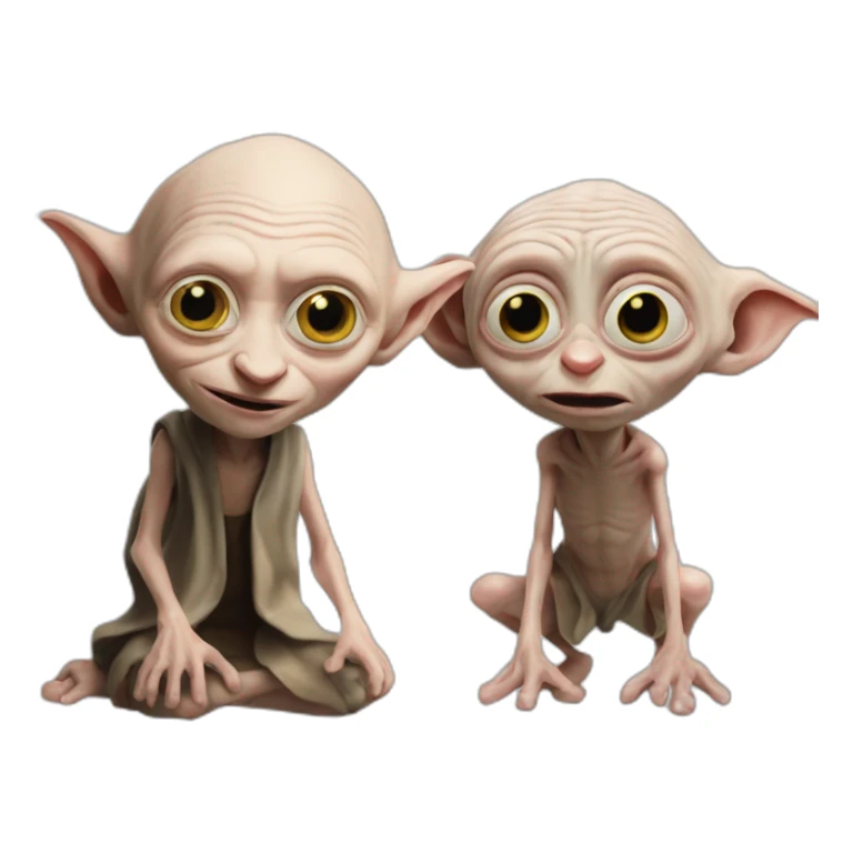 Dobby and gollum togethet sticker