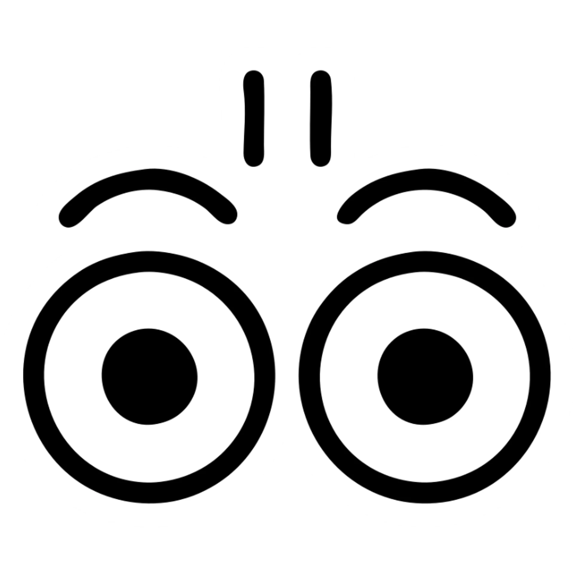 a pair of eyes showing surprise, icon style sticker