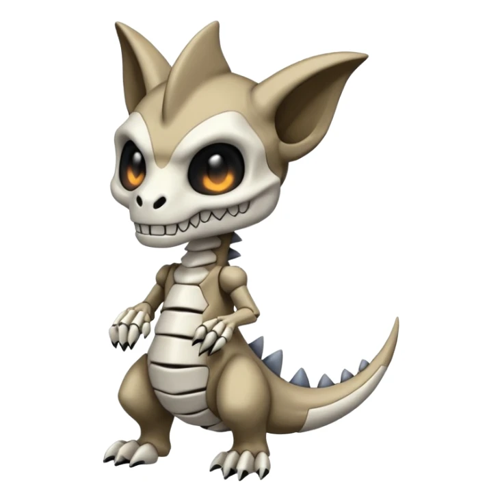 Skeletal Cute Marowak-Duskull-Darkdramon-fusion sticker