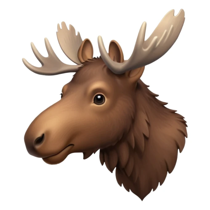 A high-resolution digital illustration of a young moose in a clean, semi-realistic style. The young moose is shown facing sideways head tilted  sticker