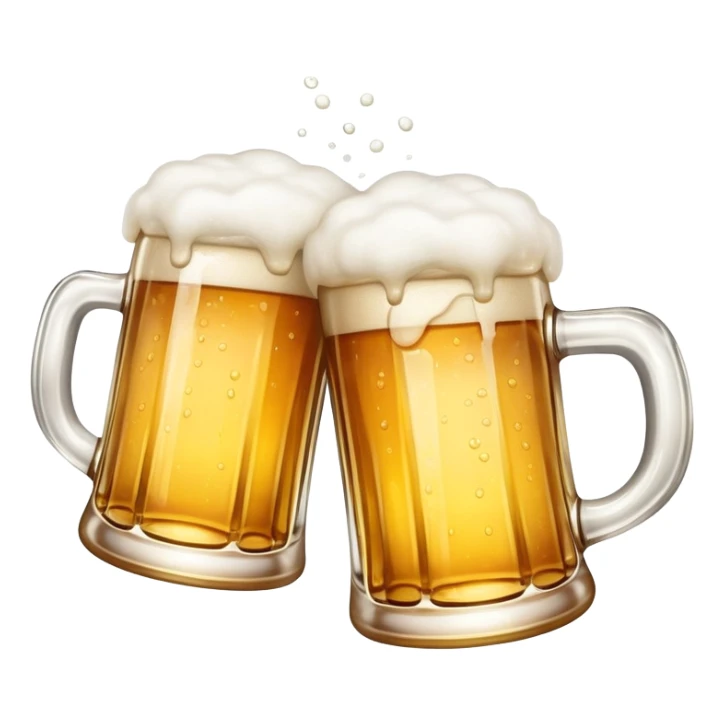 two beer mugs clinking together in a toast sticker